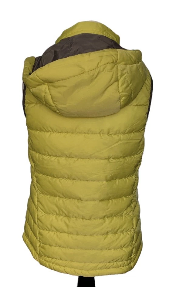 Chaleco Mandarina Mujer Pequeño Verde Lima Amarillo Puffer con Capucha Cremallera Completa con Bolsillos Foto 3 de 4