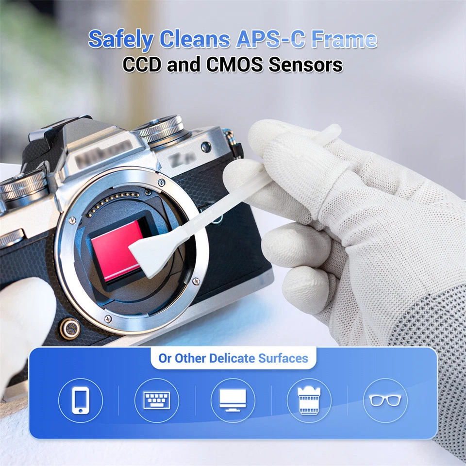 Kit de cotonetes de limpeza sensor JJC 12 peças para câmera quadro APS-C 16mm CMOS e CCD - Imagem 2 de 4
