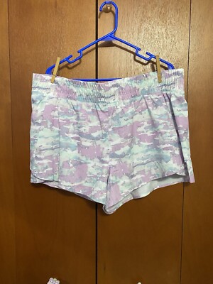 Avia Shorts XXL 20 Purple Multi Color With Solid Purple Lining Elastic Waist