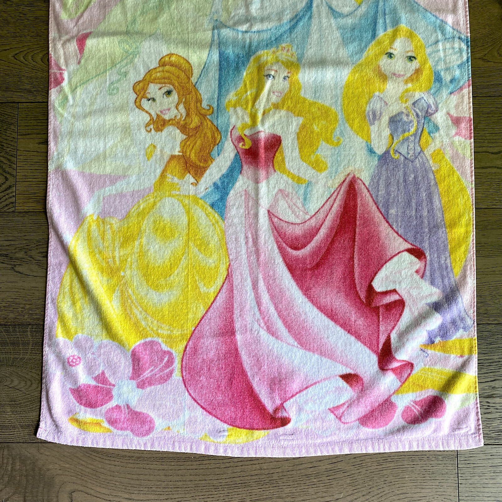 Disney Princess Beach Towel Ariel Belle Tiana Aurora Rapunzel More 100% Cotton