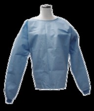 HPK Scrub Shirt SMS-Blue-Plain-Long Sleeve-Elastic Wrist 3280 Small-Pack of 30