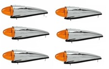 Set 6 LED Ambre Torpille Cab Toit Marqueur Chrome Feux pour Kenworth Peterbilt