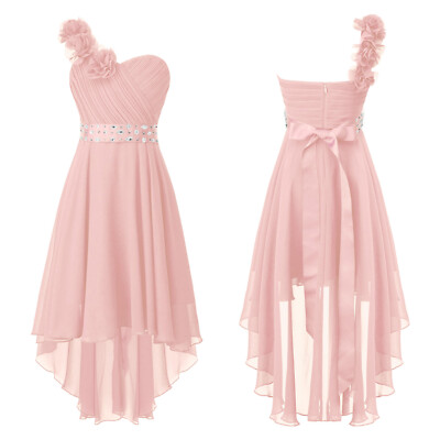 Flower Girls Dress Asymmetrical Hem Chiffon Bridesmaid Birthday Party Ball  Gowns | eBay