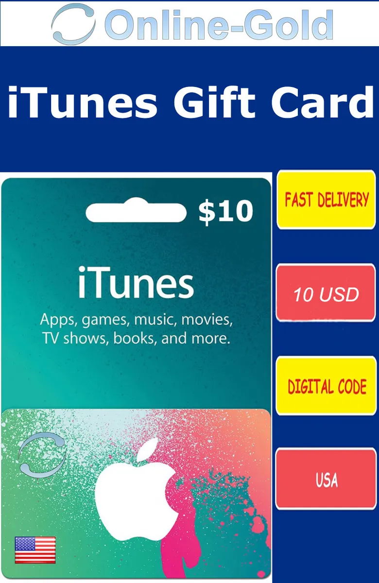 Carte-cadeau iTunes $10 USD - Apple Carte Prépayée 10 US Dollars