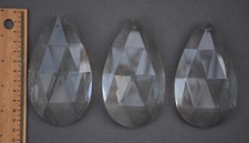 3 pampilles gouttes d'eau à facettes en cristal pour lustre ancien de 11,5 cm