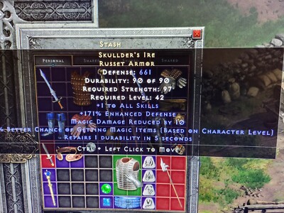 Diablo 2 Resurrected PC: Skullder's Ire Russet Armor MF 