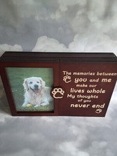 Personalised Pet Photo Frame Memorial With Air Dry Clay And Roller For Pawprint