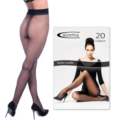 TUTTO NUDO Lycra Feinstrumpfhose Strumpfhose T-Band ohne Höschenteil Farben S-XL - Bild 1 von 4