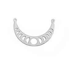 Moon Phases Connector Charm Stainless Steel Crescent 2 Sided - MT607