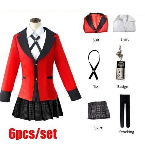 Anime Kakegurui Yumeko Jabami Costumes 6pcs/set 