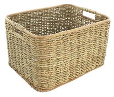 Aufbewahrungs Korb aus Rattan 40x30x23 cm, Schrank Regal Flecht Wäsche Box Kiste