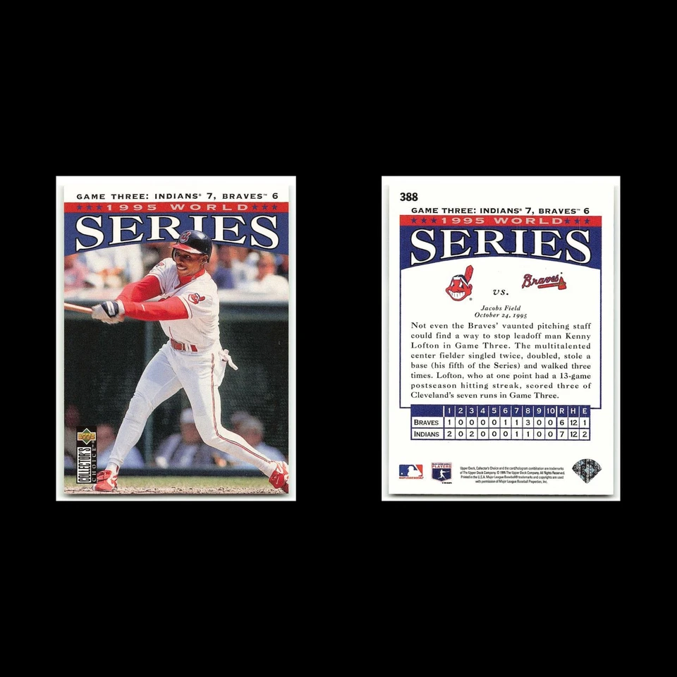 Kenny Lofton #388 1996 Collectors Choice 1995 World Series Baseball Card MLB NM - Image 3 of 3