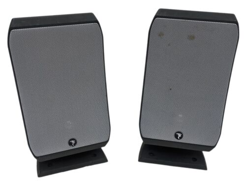 Pair of 2 Focal Sib JMlab 5.1 Satellite Speakers Black/Silver w/ Stands - Tested - Picture 1 of 12