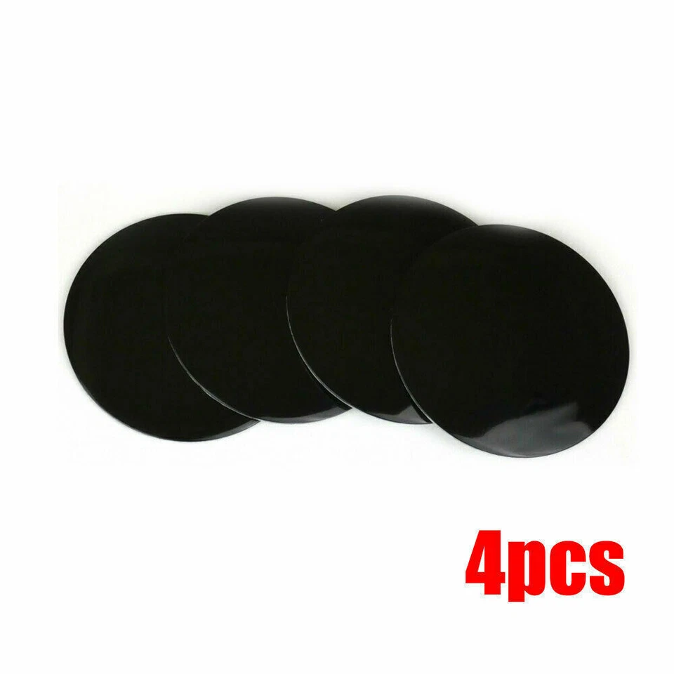 4pcs Black Universal Car Wheel Center Hub Cap Sticker Decal 56mm DOME SHAPE - Изображение 3 из 4