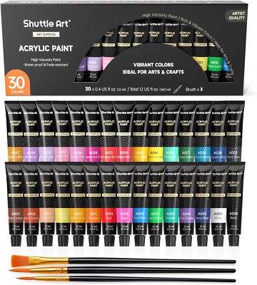 Acrylic Paint Set, 30 X12Ml Tubes Artist Quality Non Toxic Rich Pigments Colors