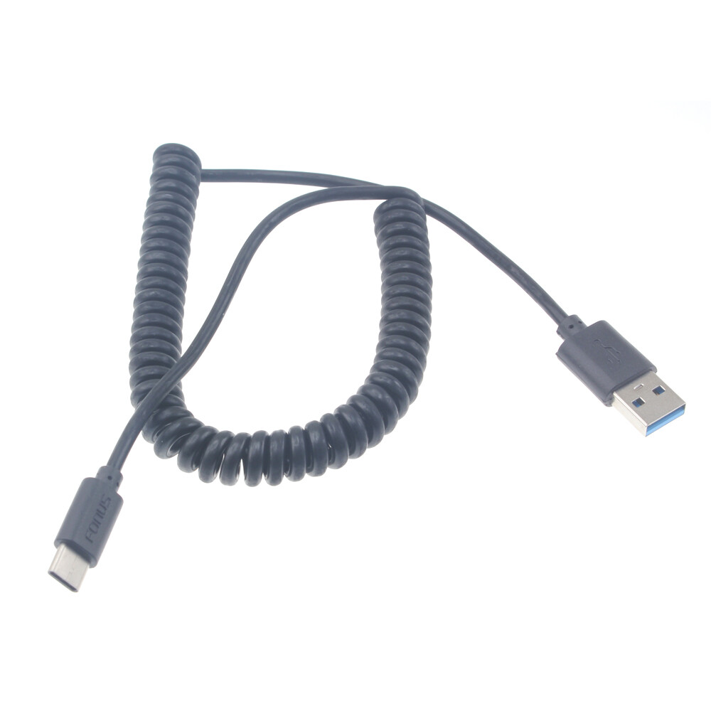 For Samsung Galaxy S20 S21 S22 A13 A23 A53 - USB CABLE COILED TYPE-C CHARGER