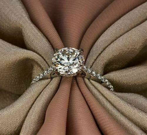 2.Ct White Round Cut Sparkly Moissanite Engagement Ring 14K White Gold Size 8 2.Ct White Round Cut Sparkly Moissanite Engagement Ring 14K White Gold Size 8