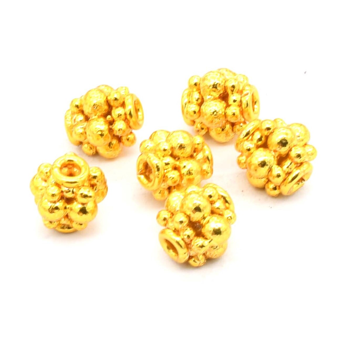 16 PCS 8MM BALI BARREL SPACER BEAD 18K GOLD PLATED 46 TIU 16 PCS 8MM BALI BARREL SPACER BEAD 18K GOLD PLATED 46 TIU