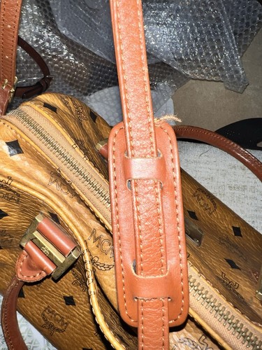 Authentic MCM Cognac Visetos Boston Bag - Picture 13 of 15