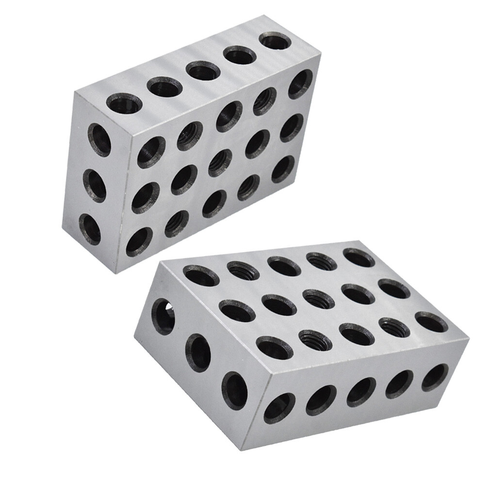 ALL-CARB 5 Pair Of 1-2-3 Blocks Matched Pair With 23 Holes Precision Machinist Milling 0.0002 Inch Milling Machine Jig - View #3