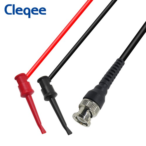 Cleqee BNC Macho Enchufe a Doble Mini Agarrador Prueba Gancho Clip Cable para Osciloscopio - Imagen 9 de 17