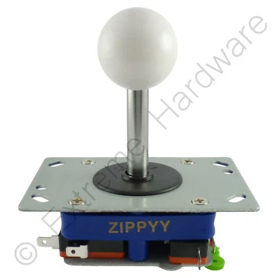 Zippyy Long Shaft Ball Top Arcade Joystick 2/4/8 Way (White) Zippy - MAME, JAMMA