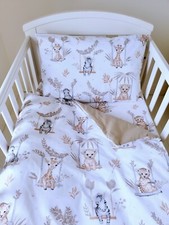 COT TODDLER  BEDDING  DUVET COVER , PILLOWCASE, SHEET, Jungle animals, BEIGE