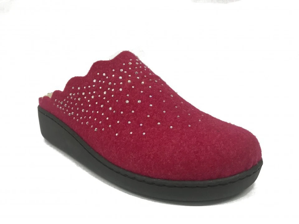 Ciabatte Enval Soft donna in feltro con brillantini 4780011 rosso - Immagine 2 di 4