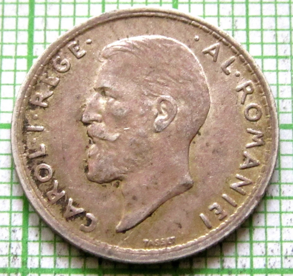 ROMANIA Carol I 1914 50 Bani, Crown above Olive Branch 0.835 SILVER AUNC km# 41 - Image 4 of 4