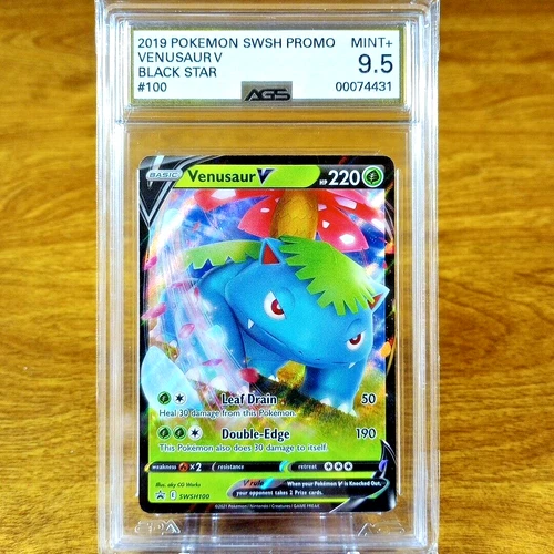 Pokemon SWSH Black Star Promo Venusaur V SWSH100 AGS Mint+ 9.5 FA Holo 2019