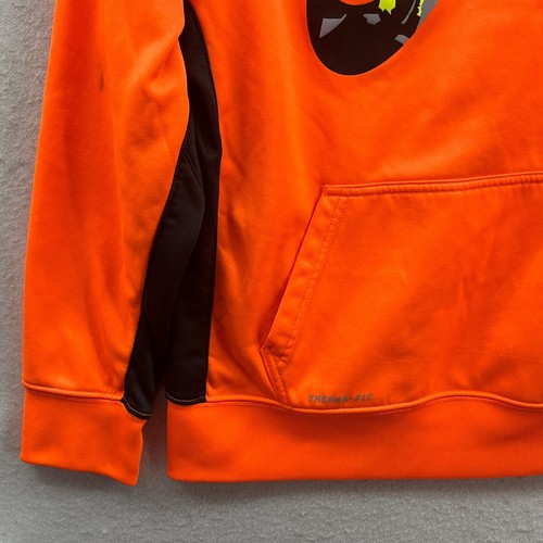 Nike Hoodie Youth Extra Large Therma Fit Hi Vis Orange Camo Center Swoosh Logo - Picture 5 of 11