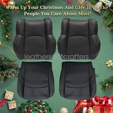 For 2009-2012 Dodge Ram 1500 Driver & Passenger Bottom & Top Seat Cover Black