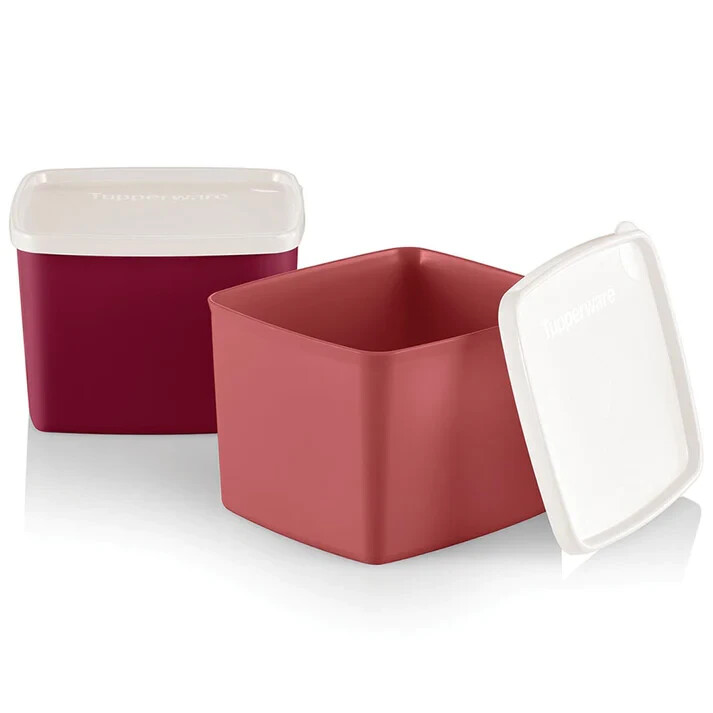 NEW tupperware Square round medium container set of 2 w