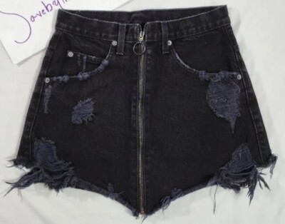 Carmar Jean Skirt Women's 26 x 12 Full Zipper Fly Dark Wash