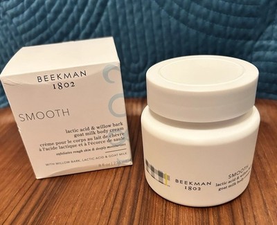 BEEKMAN 1802 Smooth  LACTIC ACID & WILLOW BARK GOAT MILK CREAM 8OZ Sealed -NIB