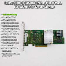 Fujitsu 9300-8i SAS HBA 12Gbps PCIe IT Mode LSI SAS3008 for Server Storage