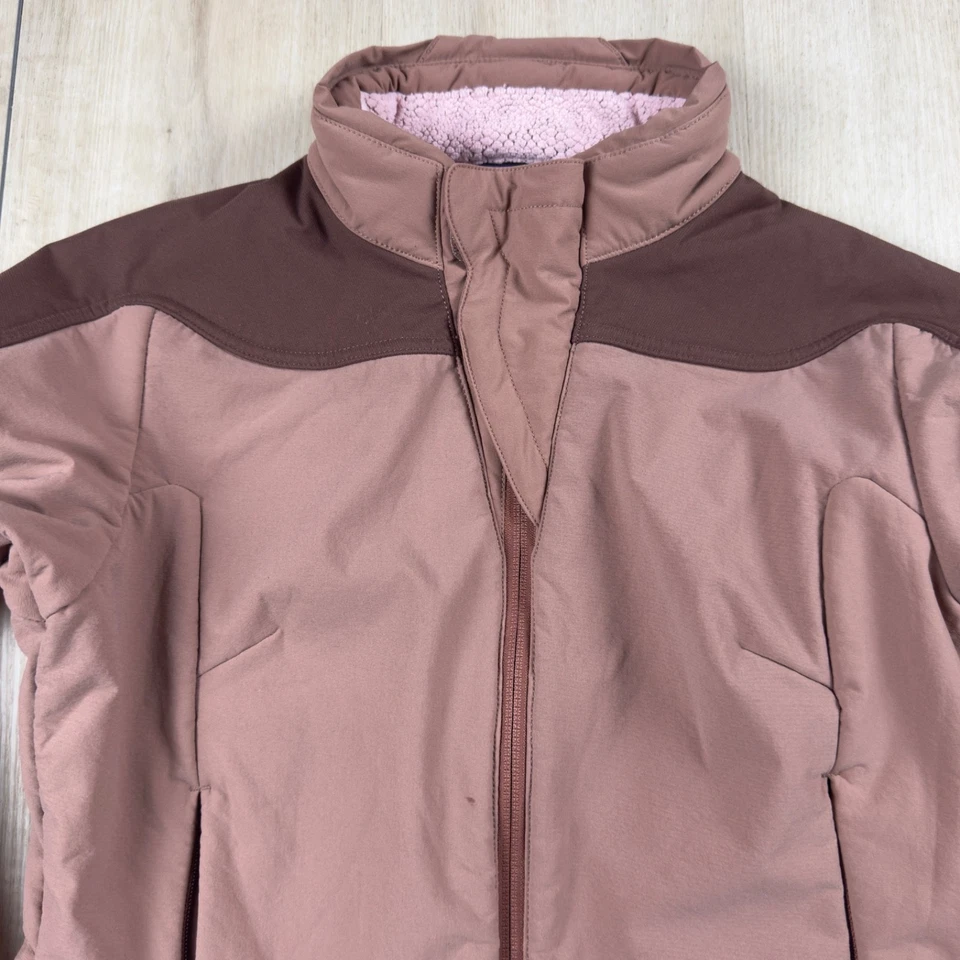 Chaqueta Patagonia Mujer’s Mediana Rosa Marrón Cremallera Completa Exterior Invierno Vellón Damas Foto 2 de 4