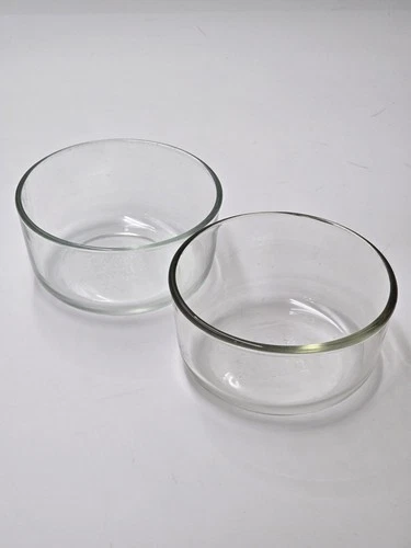 Set of 2 Vtg PYREX 7200 2 Cup Clear Glass Storage Bowl No Lids