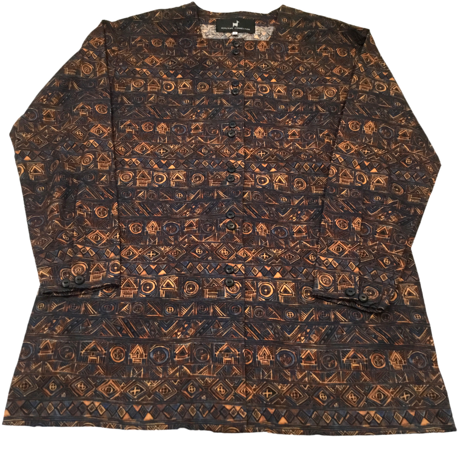 Peruvian Connection Button Tunic Jacket Womens S … - image 5