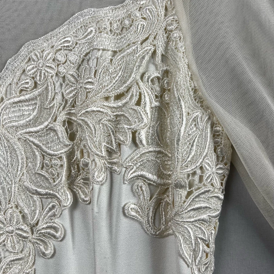 Maxi Vestido Scott McClintock Mujer 12 Vainas Marfil Vestido de Boda Encaje Foto 4 de 4