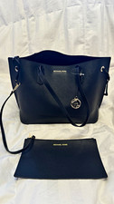 Michael Kors Large Black Tote Handbag Logo Ac...