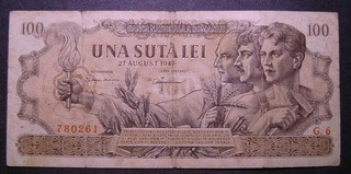 9046) Romania Romania ★★★ 100 Lei 27. Aug. 1947 ★★★