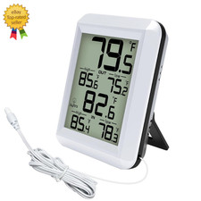 Digital Indoor Outdoor Thermometer Wired Indoor Outdoor Temperature Monitor...