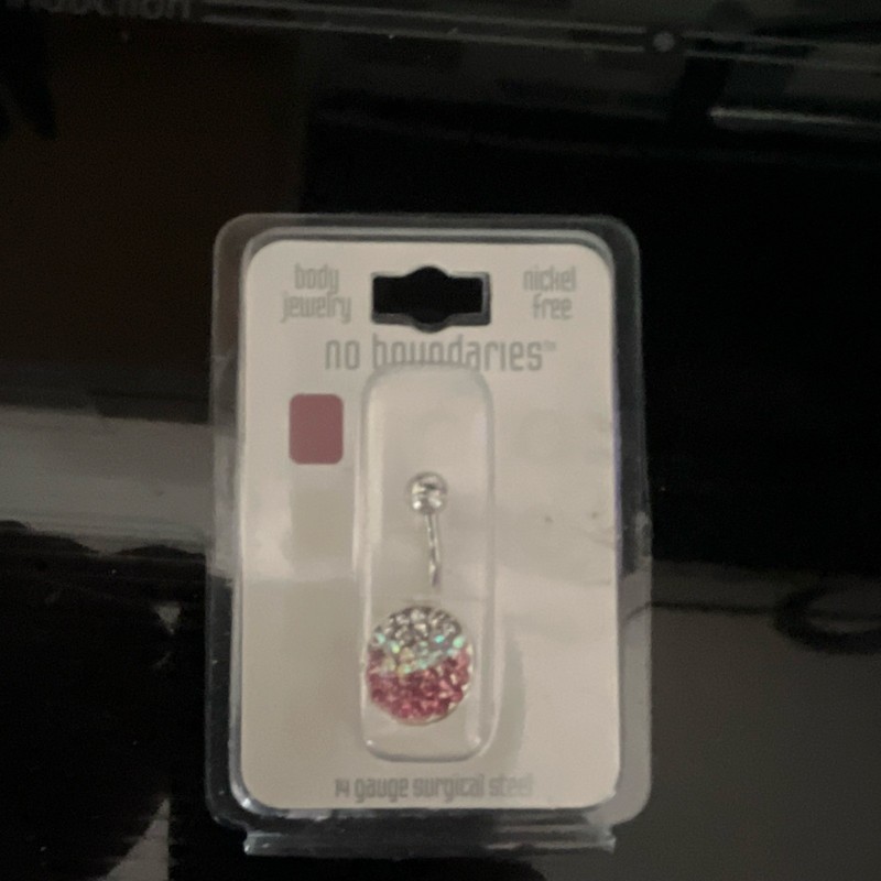 No Boundaries Nickel-Free 14g Surgical Steel Belly Button Barbell Silver Pink