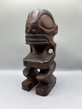 Vintage Marquesas Tiki Exciting Hard Wood Carving Marquesan Bar Decor
