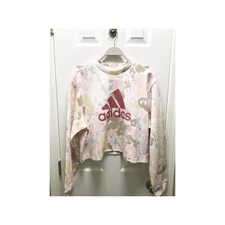 Adidas NWT Pink Camo Cropped Sweatshirt Womens Size XL - New w/ Defect