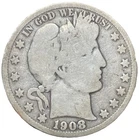 1908-O Barber Half Dollar - Nice 90% Silver Coin!