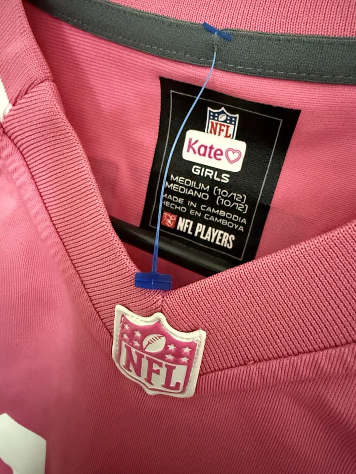 Camiseta Green Bay Packers Oficial Autêntica NFL GIRLS M Aaron Rodgers Rosa #12 - Imagem 3 de 4