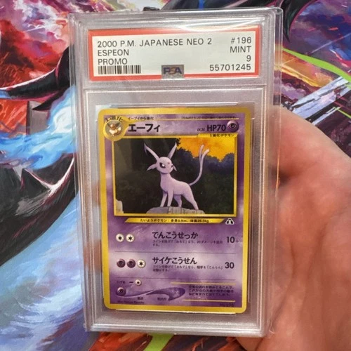 PSA 9 Espeon Neo 2 Promo #196 Premium File Neo Discovery Japanese Pokemon Card
