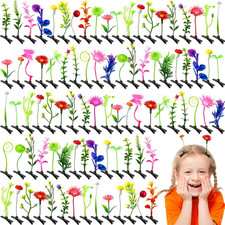 120 Pieces Bean Sprout Hair Clips,Funny Plant Hairpins,Mixed Style Flower Butter